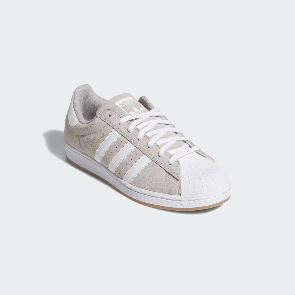 NEW ADIDAS men's superstar adv shoes in clear granite